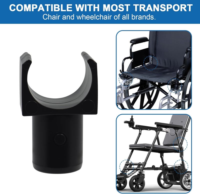 Dedoda 4 Pack Wheelchair Seat Rail Guide Replacement Fits 7/8 Inch Tubing, Steel Standard Wheelchairs and Transport Chairs Common Parts, Wheelchair Supplier, Detachable Arm Frame Seat Rail Guide, (Black) - Image 3